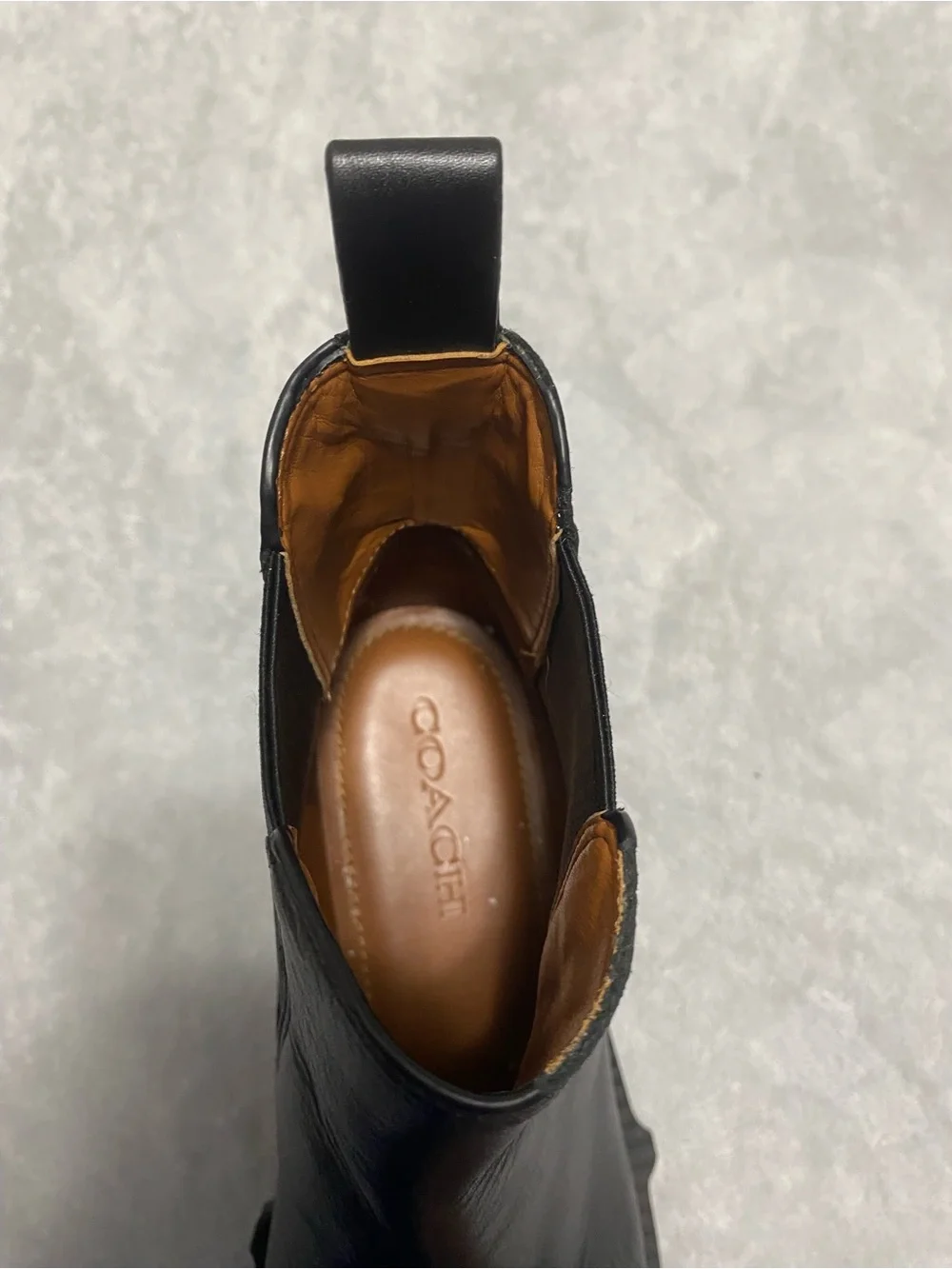 Classic Coach Lydon Black Leather Chelsea Boots Size 8